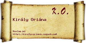 Király Oriána névjegykártya
